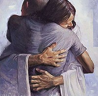 hugging jesus